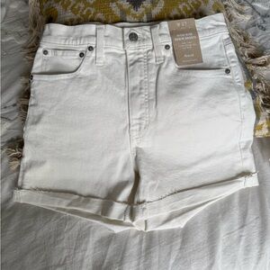 Madewell High-Rise White Denim Jean Shorts
